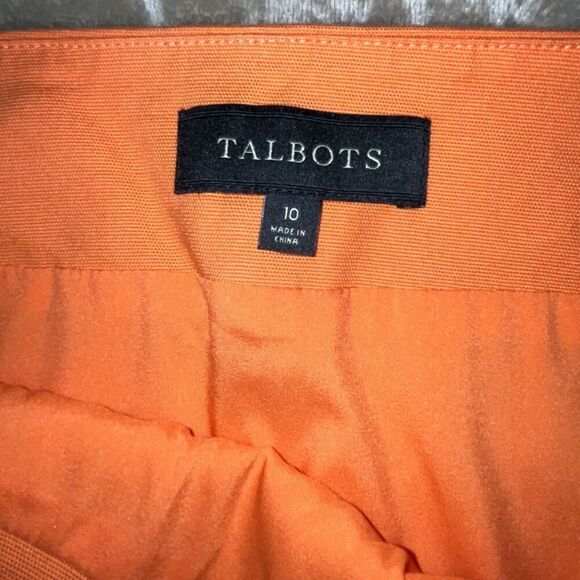 Talbots Womens Skirt Size 10 Orange Cotton Scallop Hem Linen Stretch Hawaii Vaca - Picture 5 of 7